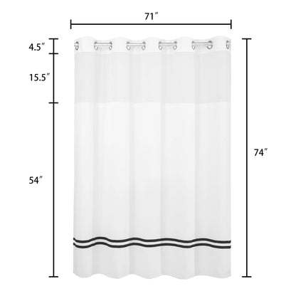 Barossa Design Sheer Fabric Shower Curtain with Snap-in Liner