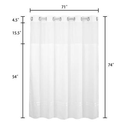 Barossa Design Sheer Fabric Shower Curtain with Snap-in Liner